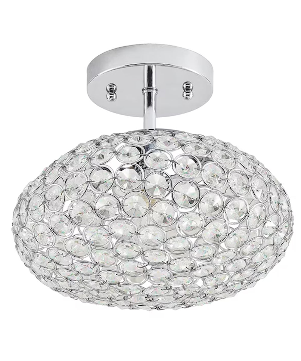 Krystal Ice 9"W 1-Light Semi-Flush Light Fixture by Kichler Chrome Glass Finish