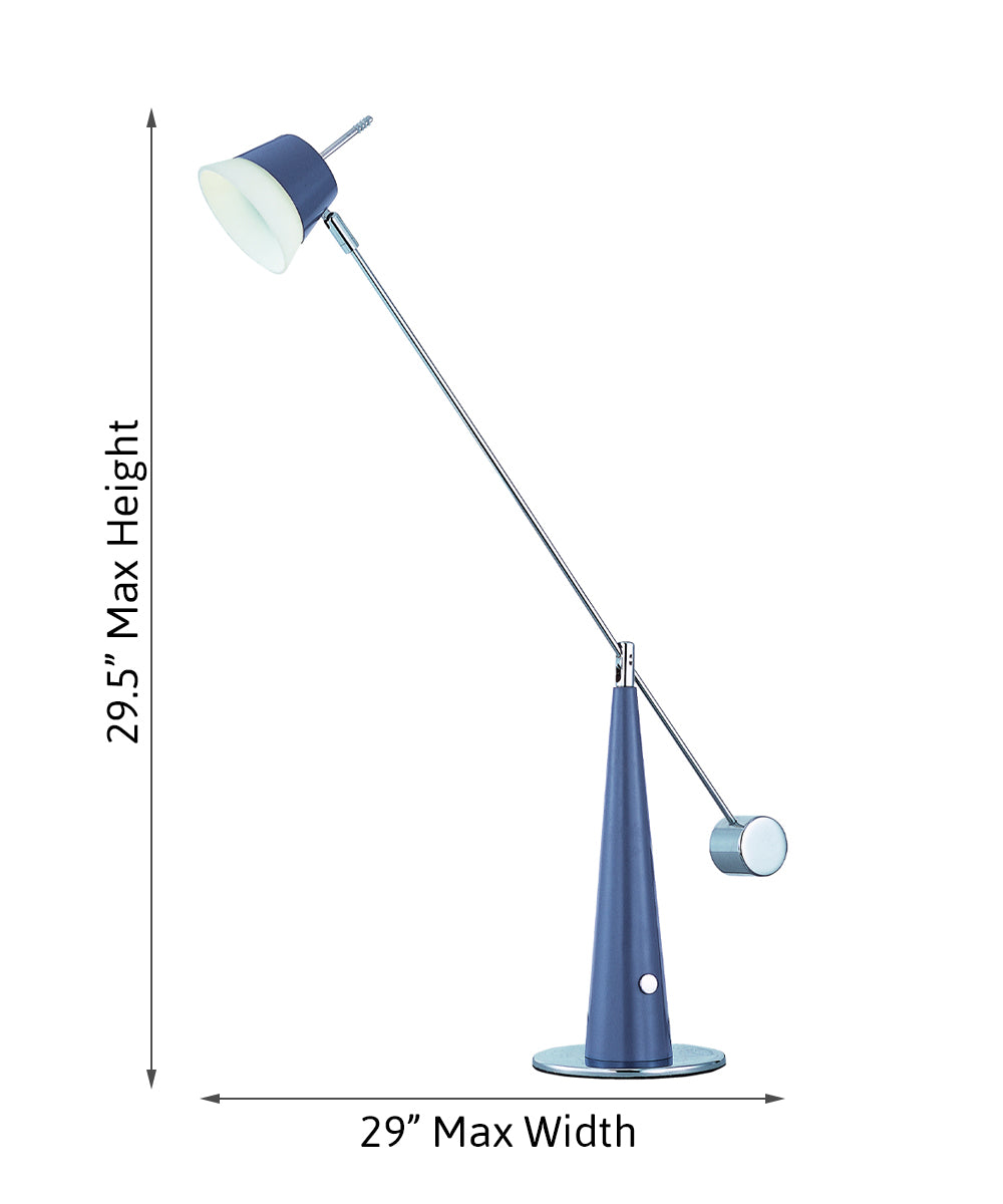 Eco-Task 14"H 1-Light LED Table Lamp Platinum and Polished Chrome Finish by ET2