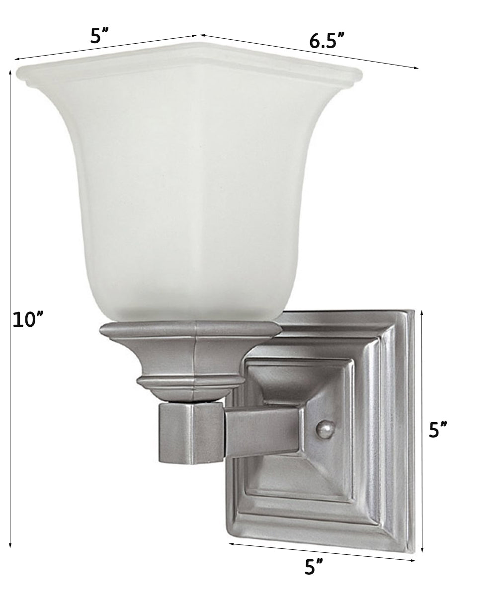 5"W Rectangular Wall Sconce 1-Light Matte Nickel Finish