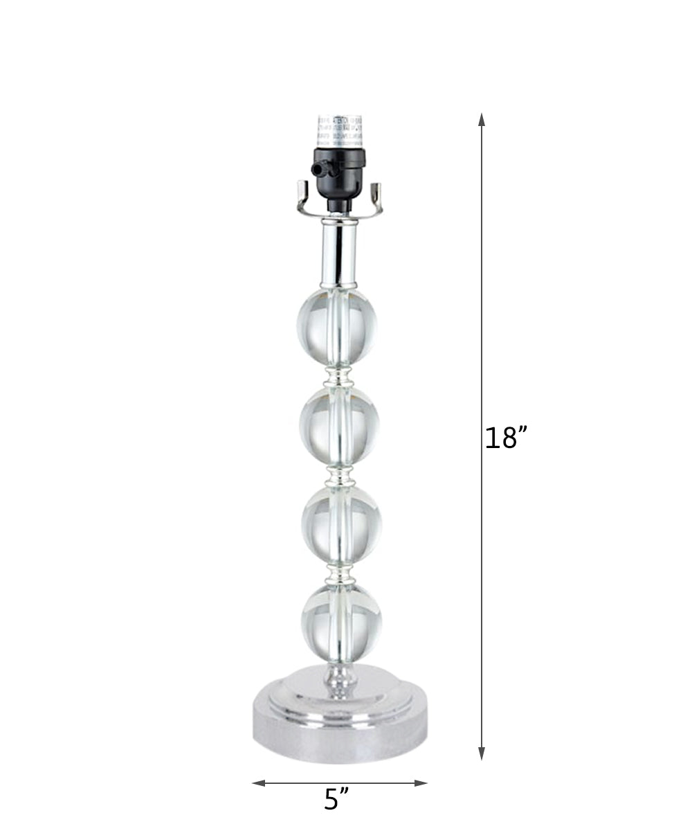 18"H Stacked Glass Ball Lamp Base Only Brushed Nickel Finish (2 Pack)