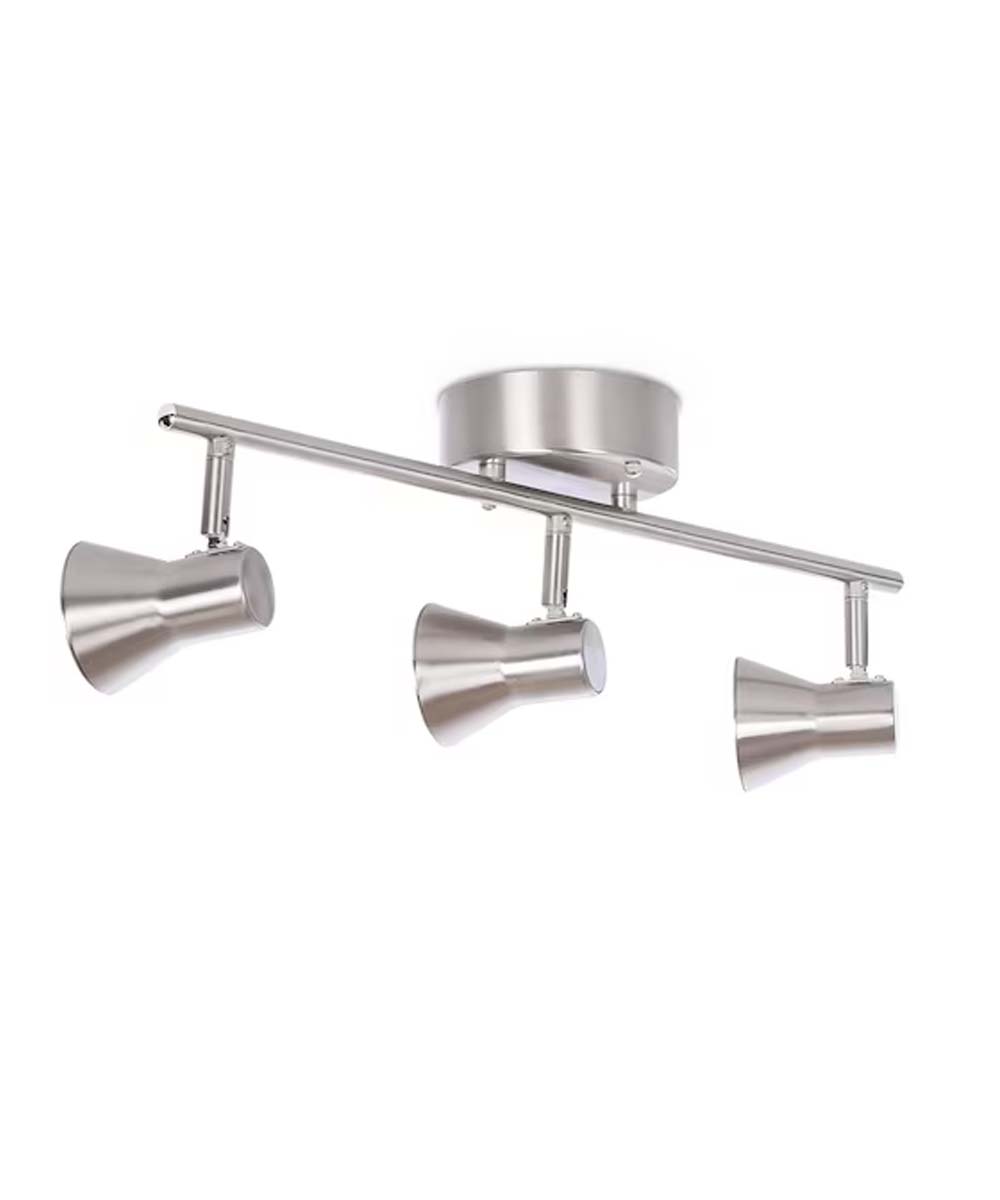 Seekott 19"W 3-Light LED Track Bar Light Fixture, Brushed Nickel Flare Shaped by Style Selections