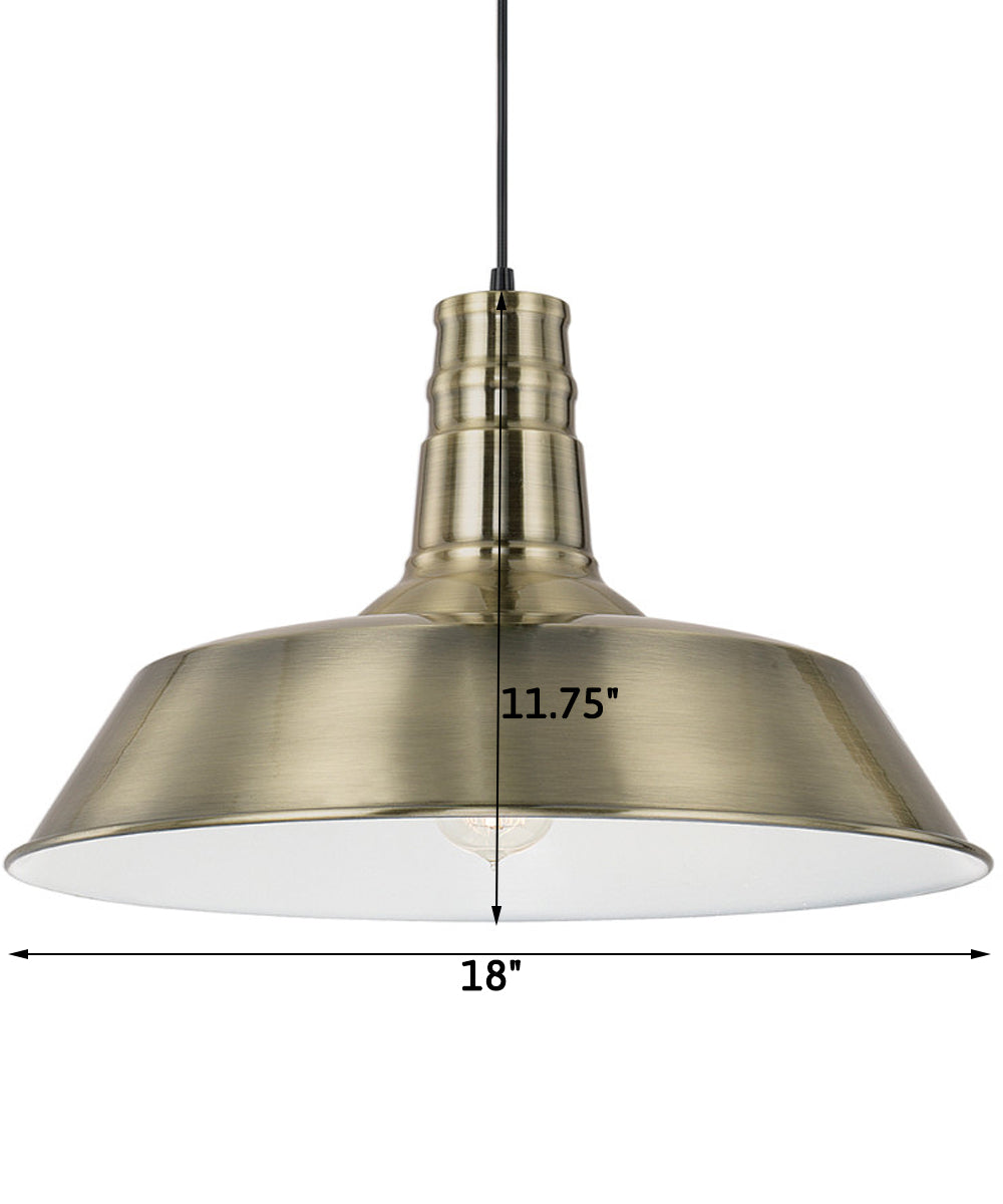 18"W Ibex 1-Light Pendant Light Bronze Finish