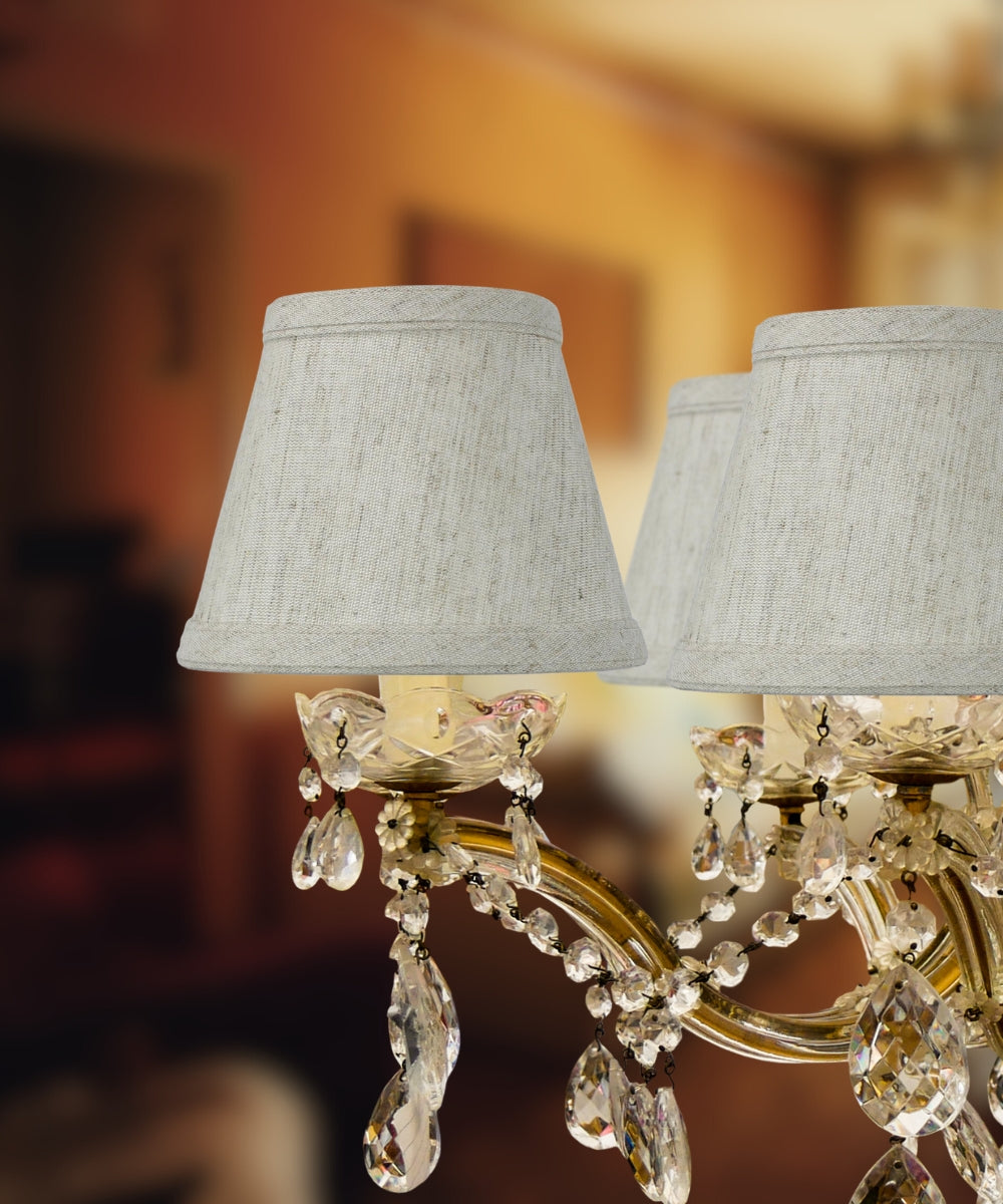 Textured Oatmeal Clip-on Candelabra Shade