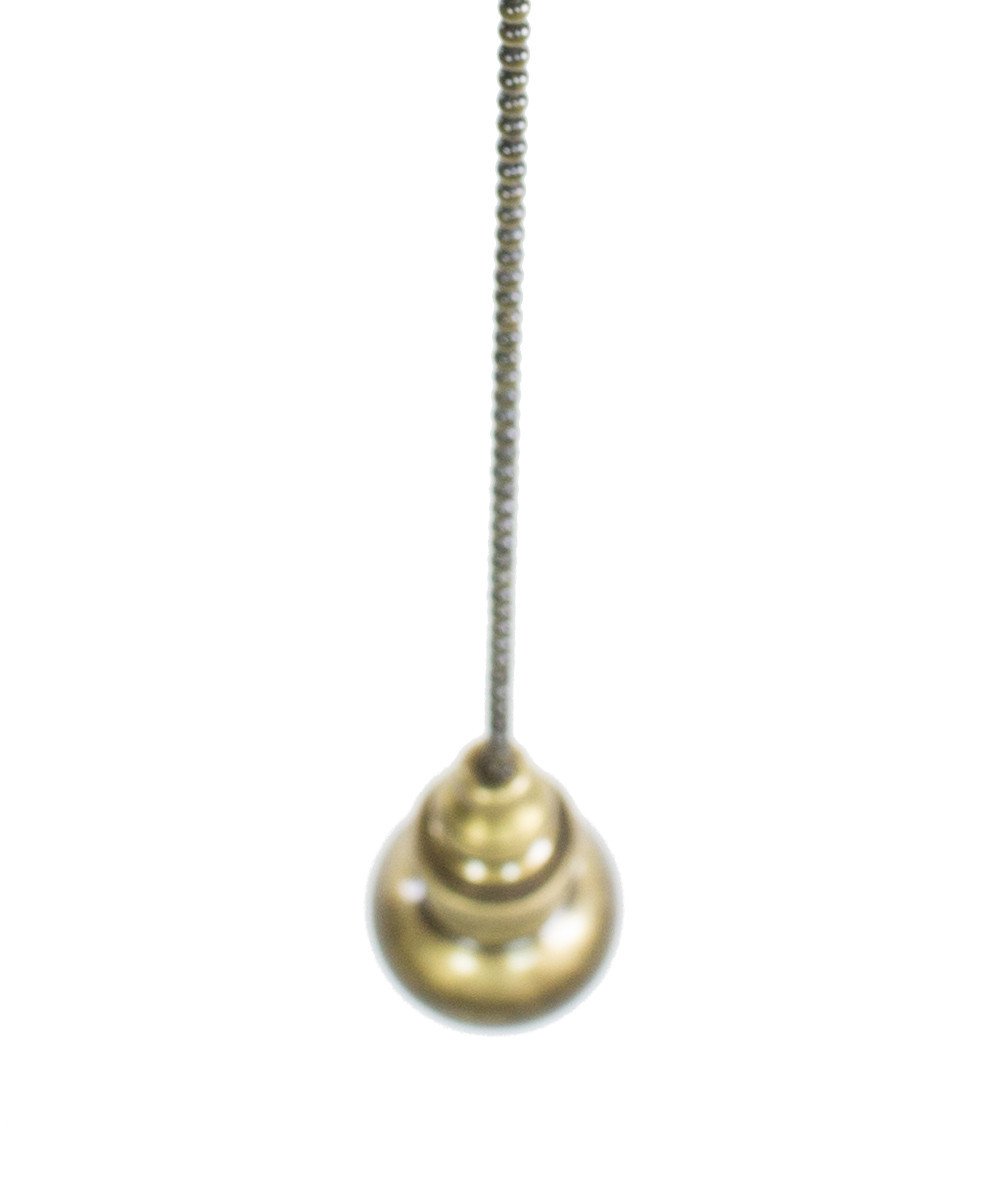 Knob Antique Brass Ceiling Ceiling Fan Pull, 1.75"h with 12" Antiqued Brass Chain