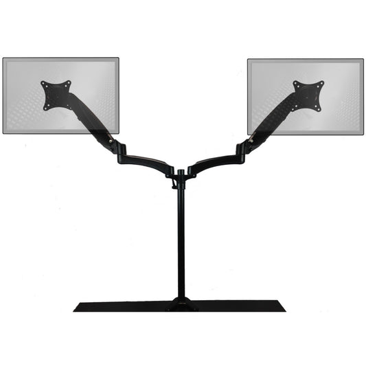 Sit-Stand Monitor Arm: Extended Dual Air-Assist Arms Black