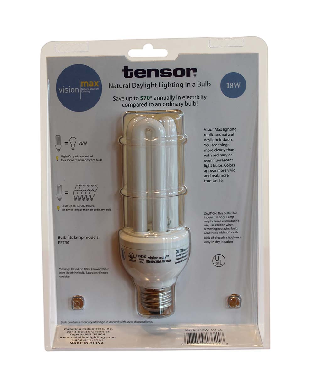 18 Watt Full Spectrum CFL Replacement Bulb (4 pin, G24Q base) by VisionMax