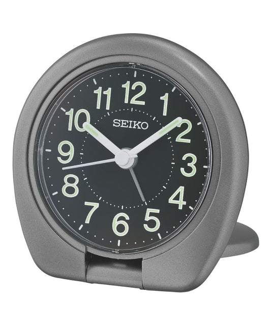 OPEN BOX Travel Alarm Clock Sakai Metallic Dark Silver