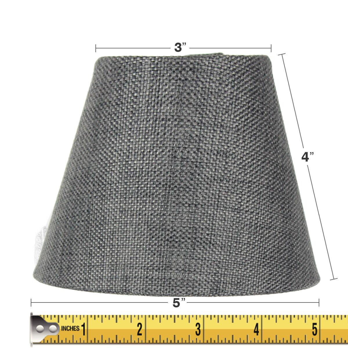 Set of 6 Granite Gray Burlap Lamp Shade - Clip-on Candelabra Shade 3x5x4