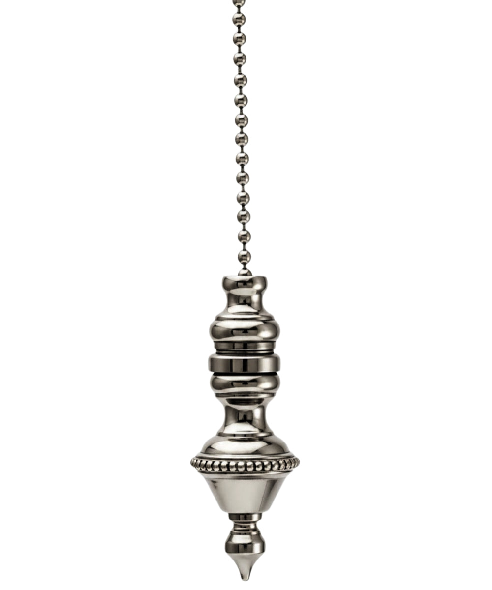 Polished Nickel Beaded Knob Fan Pull 1.5"h