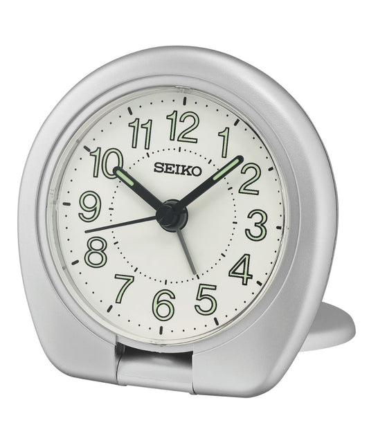 OPEN BOX Travel Alarm Clock Sakai Metallic Silver