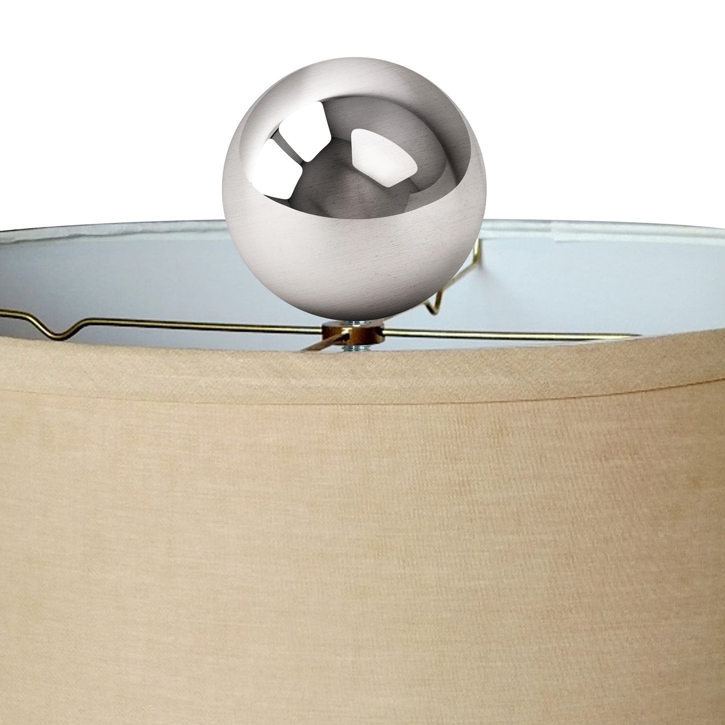 Polished Nickel Sphere Lamp Finial 0.9"h