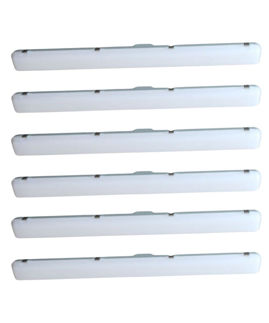 50"w Linear Vapor Tight 1-Light Integrated LED Light Strip [6 PACK] by RP Lighting