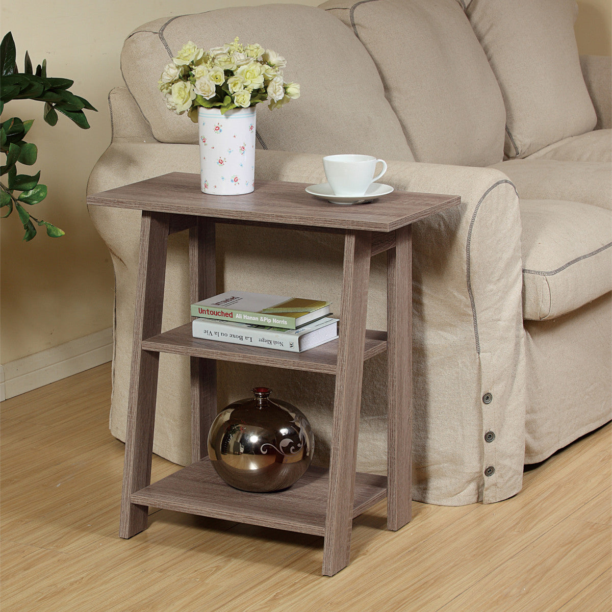 Gray Rustic Side Table (Ladder Side Table)