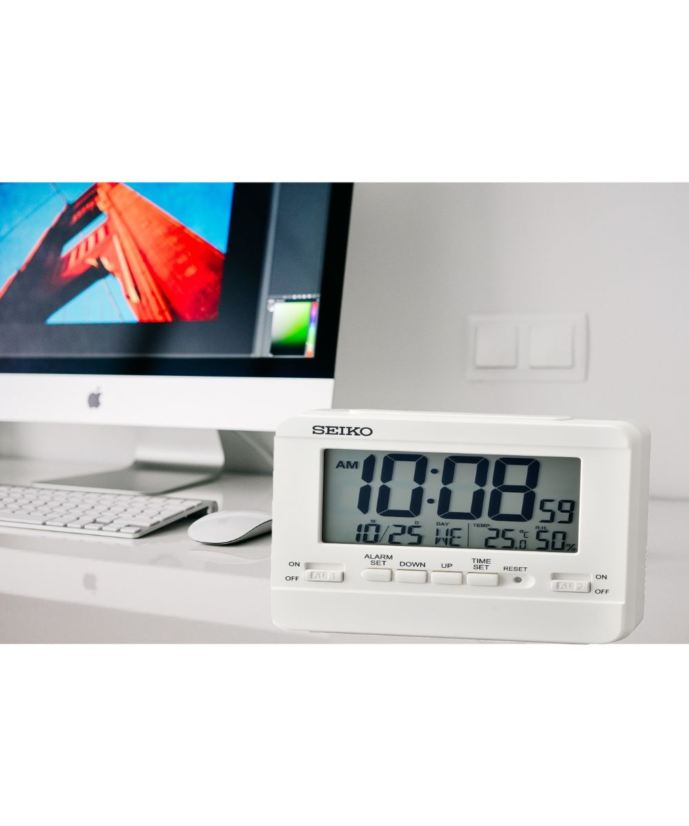 OPEN BOX Digital Alarm Clock Everything White
