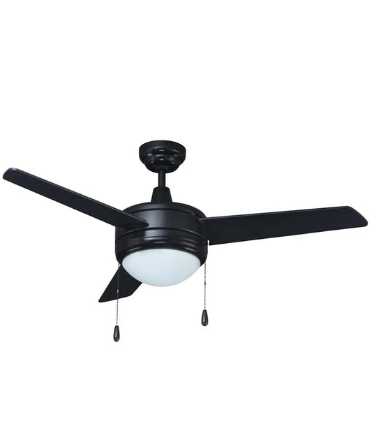 52" Contempo IV 3-Blade Ceiling Fan Matte Black Finish with Integrated LED Light