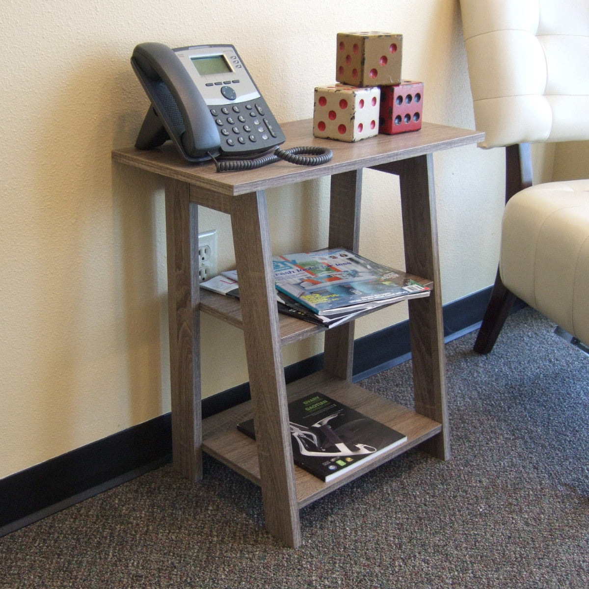 Gray Rustic Side Table (Ladder Side Table)