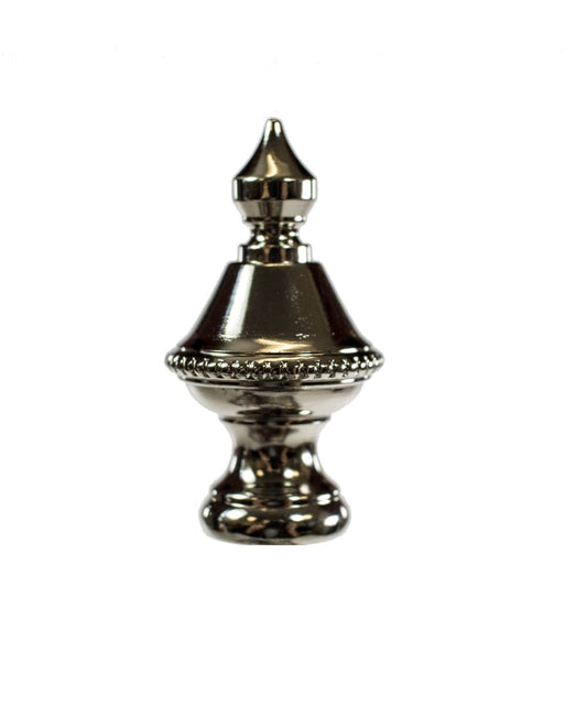 Polished Nickel Beaded Knob Finial 1.5"h