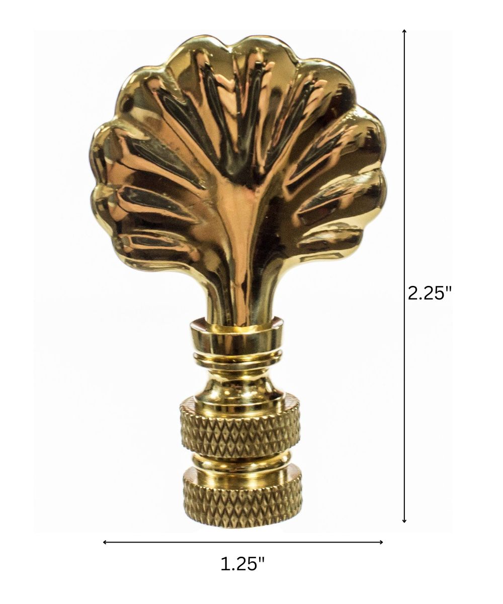 Polished Brass Mini Shell Finial 2.25"h