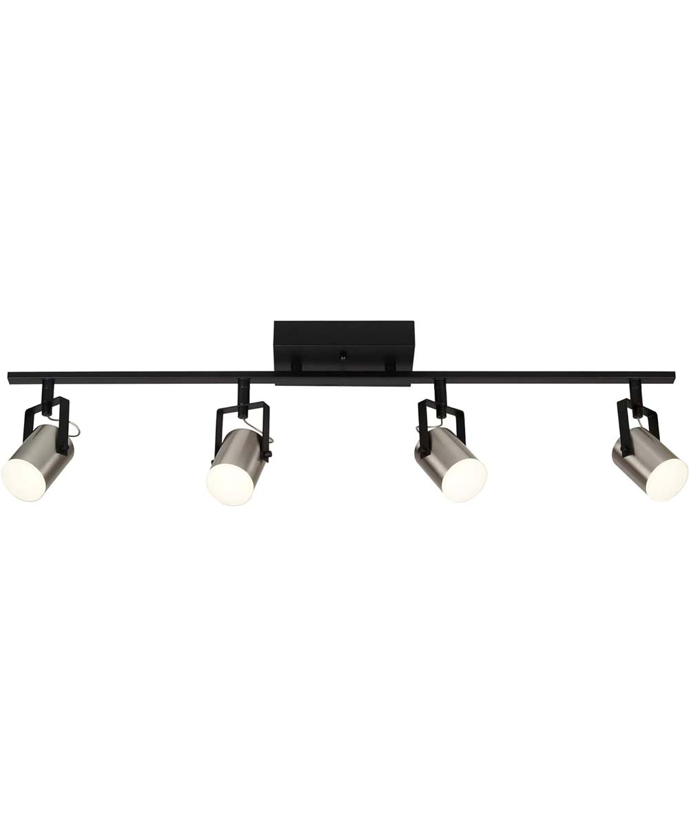 Catalina Modern 4 Light LED Track Light Kit, 33"Wide, Matte Black & Brushed Nickel Finish