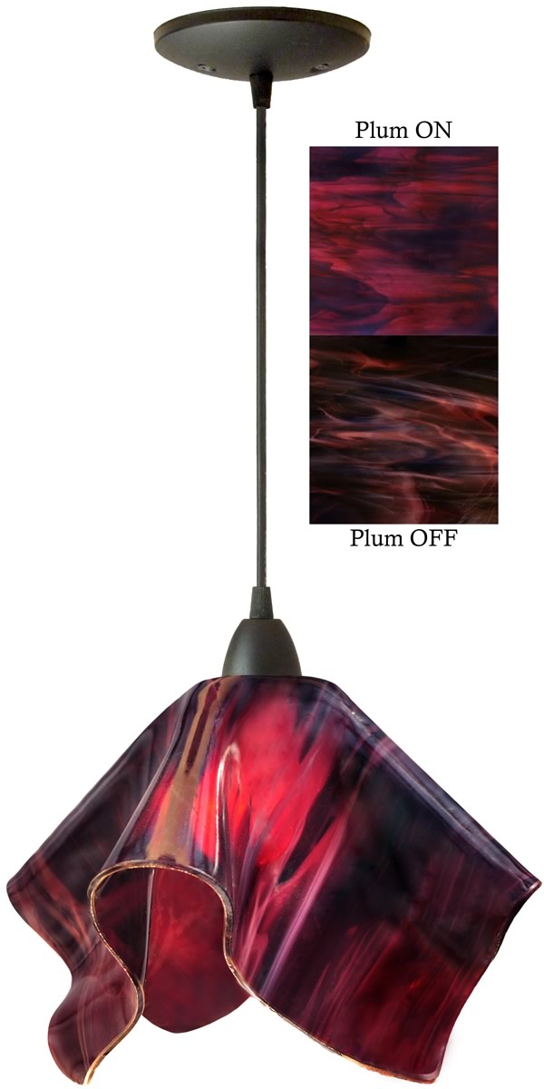 11w Radiance 1-Light Flame Pendant Plum