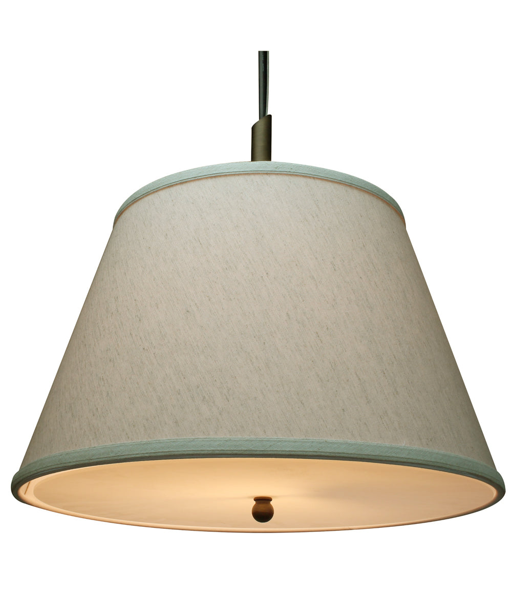 Gold-laced Cafe Pendant Light with Textured Oatmeal Slotted UNO Empire Shade and Diffuser