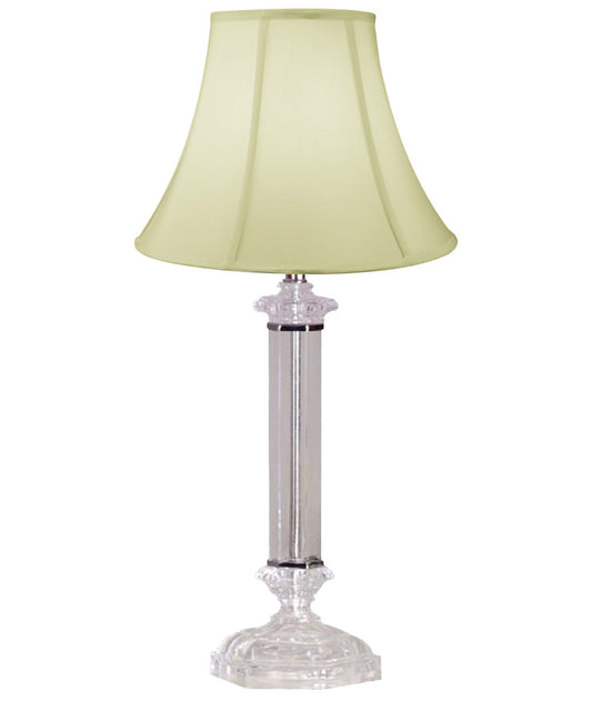 Battersby 23" Table Lamp Satin Nickel by Laura Ashley Egg Shell Shantung Bell Shade