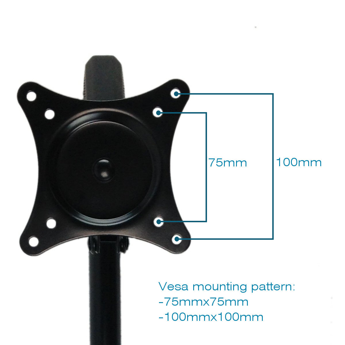 Sit-Stand Wall Mount Monitor Arm: Standard Dual Screen Black