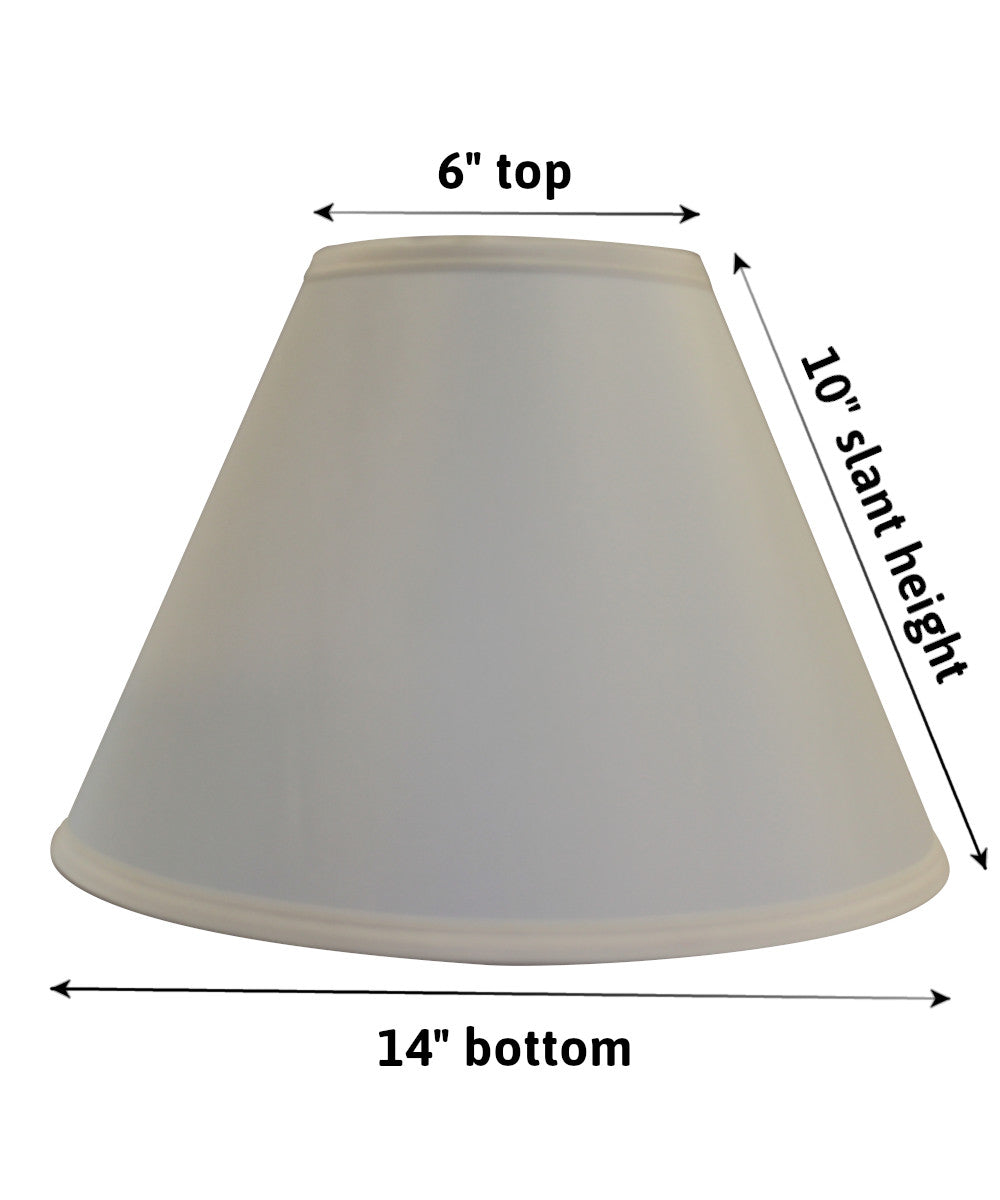 Medium Round Hard Back  Lamp Shade 6x14x10 Ecru Poly Dolan Designs