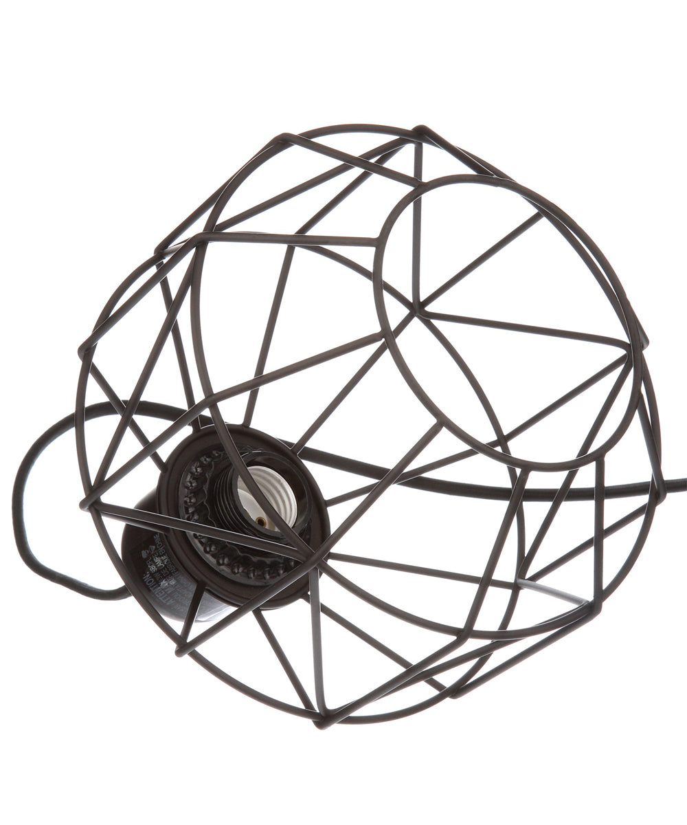7"W 1-Light LED Metal Cage Plug-In Swag Pendant Lights (Set of 2) Bronze Finish