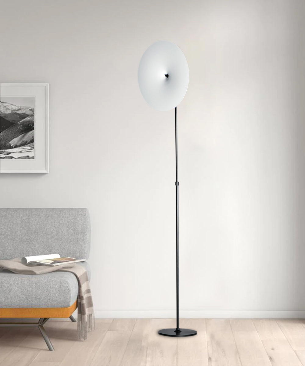 Radar 65"H 1-Light LED Floor Lamp Black and White Finish by ET2