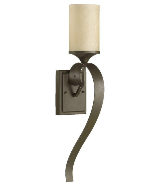 Atwood 1-Light Wall Sconce 24"h, Oiled Bronze, Amber Scavo Glass Shade