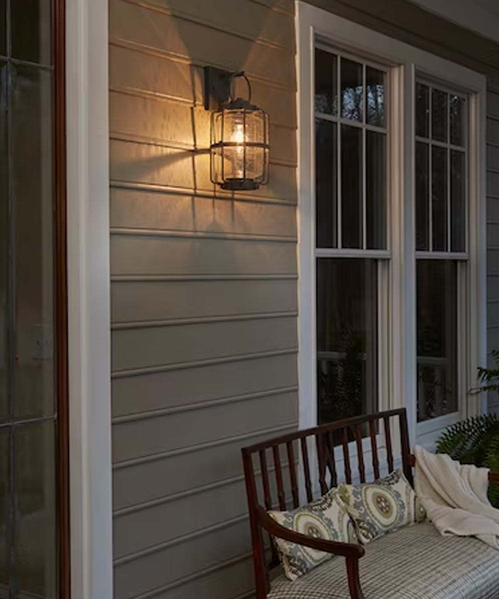 Montview 18"H 1-Light Outdoor Wall Light Lantern by Kichler Weathered Zinc Finish