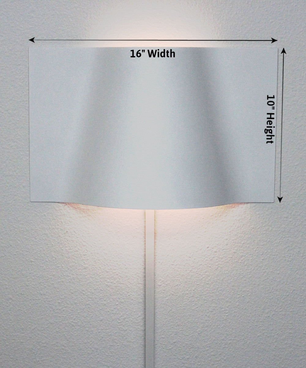 LED "Surface Wave" Alluring Curved Metal Wall Light 10"h x 16"w