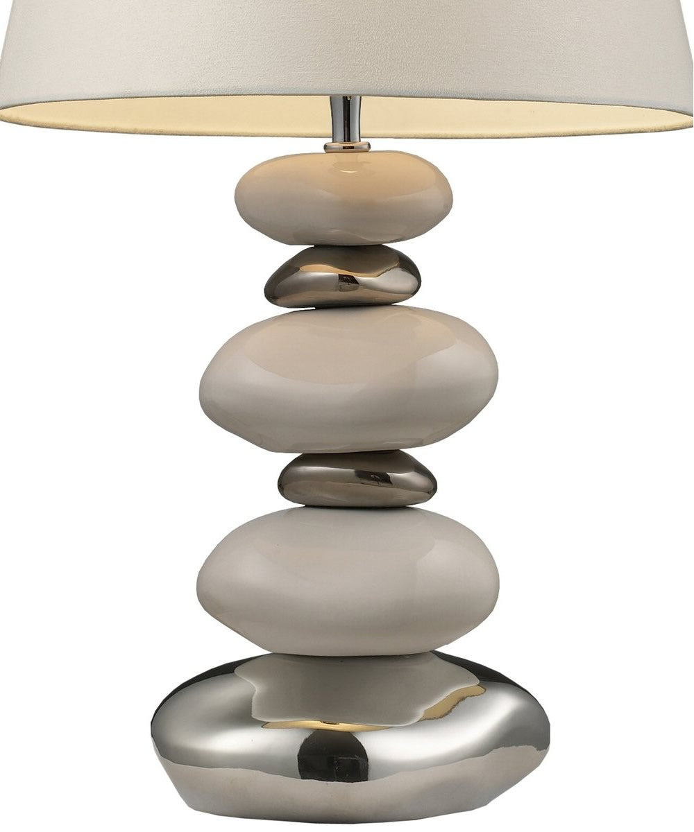 OPEN BOX 23h Mary Kate and Ashley Elemis 1-Light Table Lamp Chrome and Stone and Natural