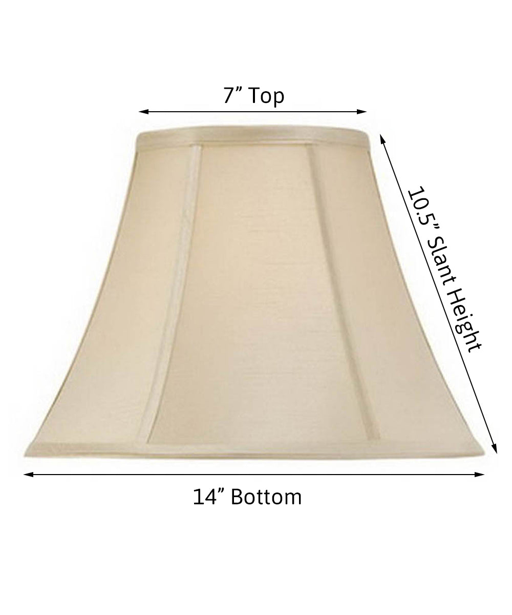 7x14x10.5 Round Soft Back Bell Lamp Shade Beige