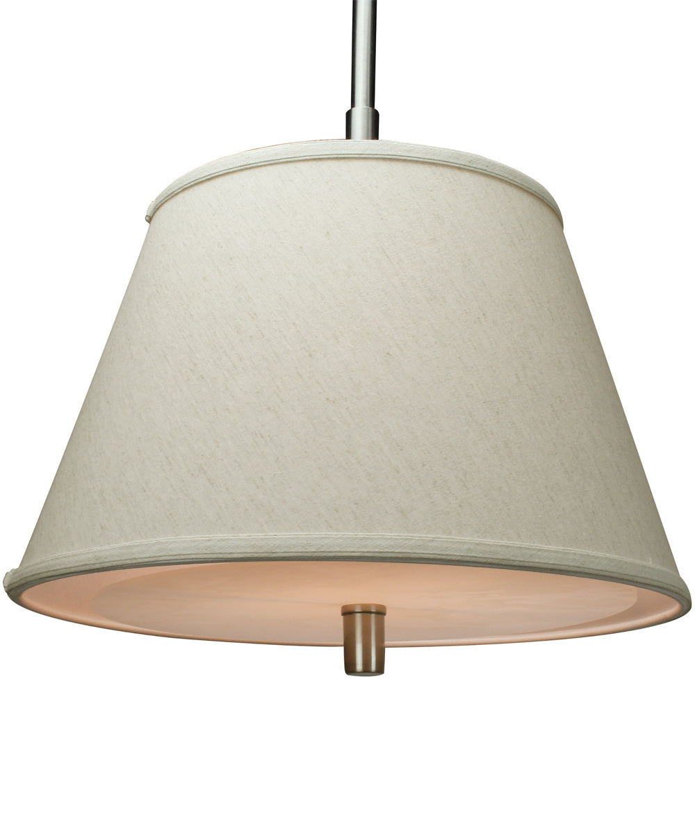 Satin Nickel Pendant Light with Empire Textured Oatmeal Slotted UNO Shade and Diffuser