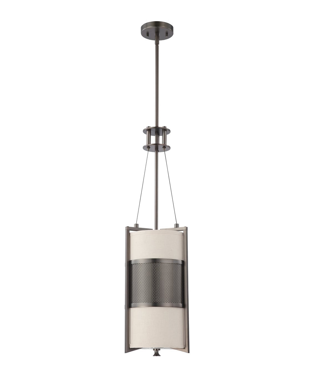 Nuvo 10"W Diesel 1-Light Pendant Hazel Bronze / Khaki Fabric Shade