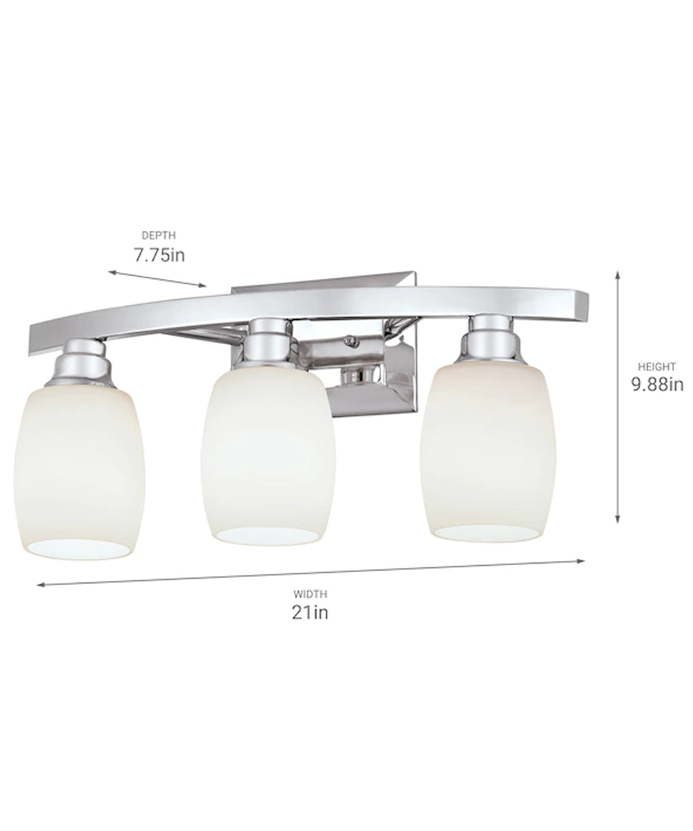 Allen + Roth 21"W 3-Light Bath Vanity Light Fixture by Kichler Chrome Finish