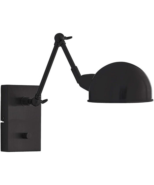 Adesso 12"H Swing Arm LED Pharmacy Reading Wall Lamp Black Metal Finish