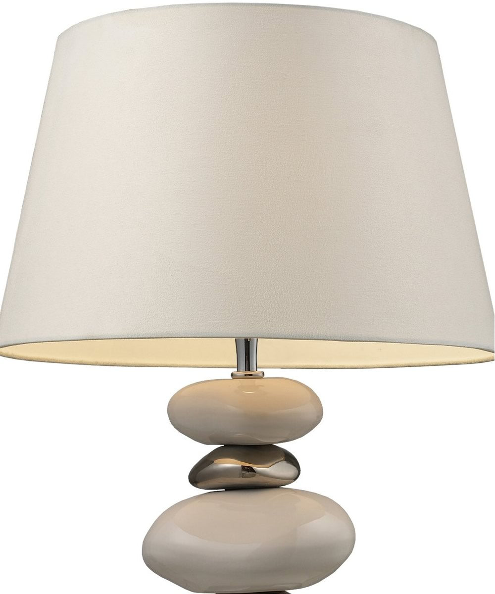 OPEN BOX 23h Mary Kate and Ashley Elemis 1-Light Table Lamp Chrome and Stone and Natural