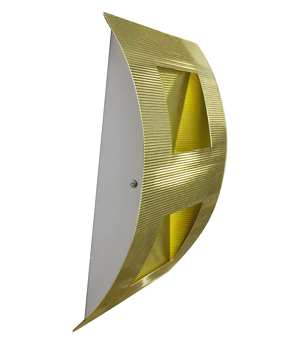OPEN BOX Zaya Curved Wall Fixture with Square Holes Brass