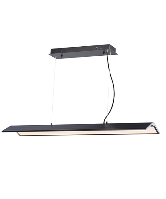 Glider 46"L 1-Light LED Island Light Light Fixture Black and Polished Chrome Finish by ET2