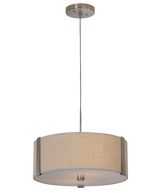 Apollo II 2-Light 16" Drum Pendant in Brushed Nickel with Coarse Cream Shade TP7567 by Trend Lighting