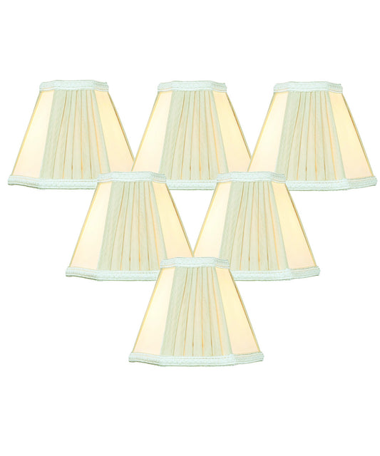 Set of 6 Egg Shell Beige Chandelier Clip-On Lampshade 3x5x5