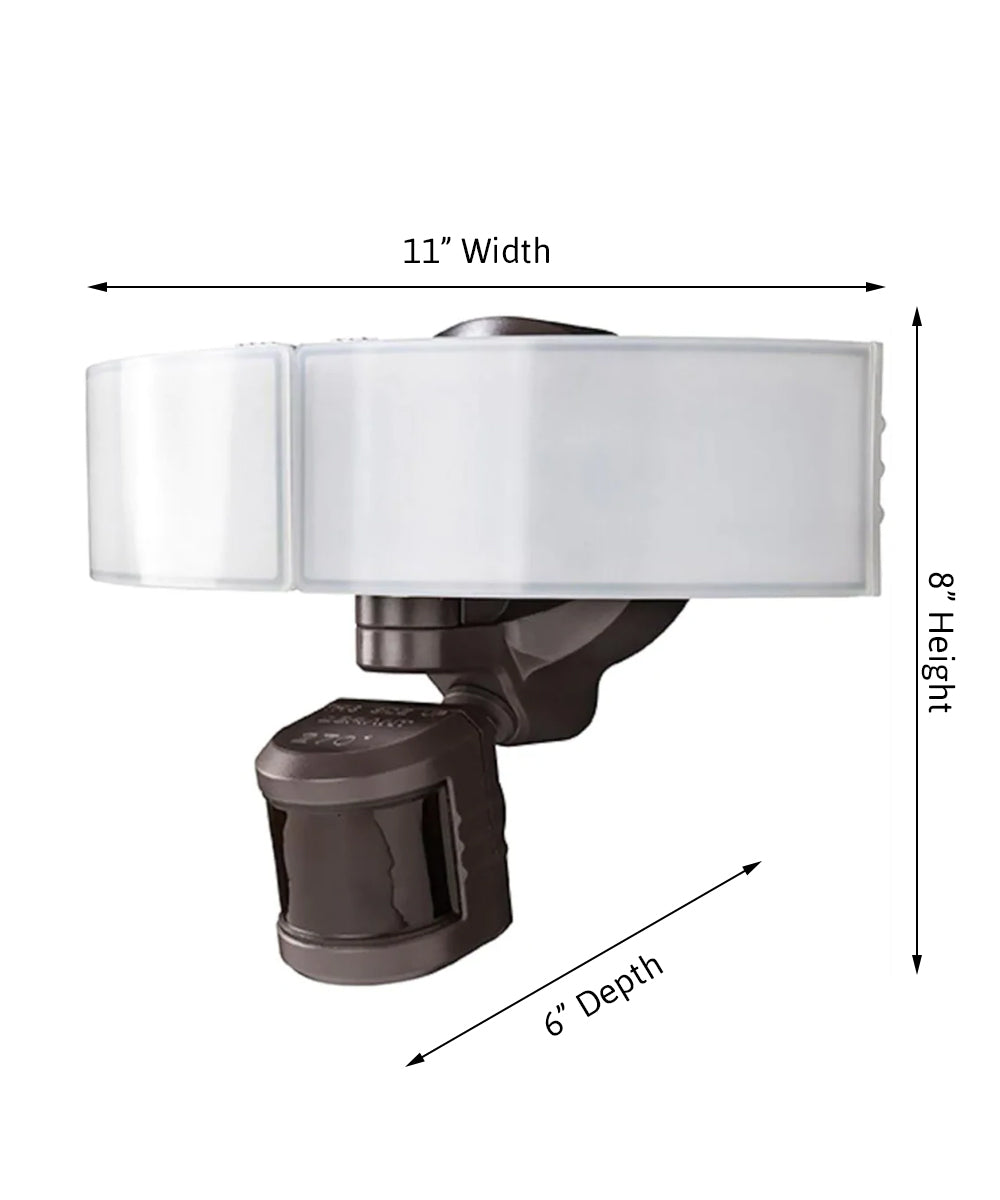 Defiant 270 Degree BRONZE LED Bluetooth Motion Outdoor Security Light 8"H (2 PACK)
