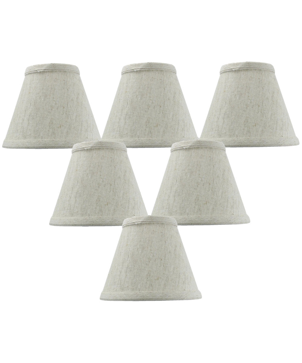 Set of 6 Textured Oatmeal Chandelier Lamp Shade 3x6x5
