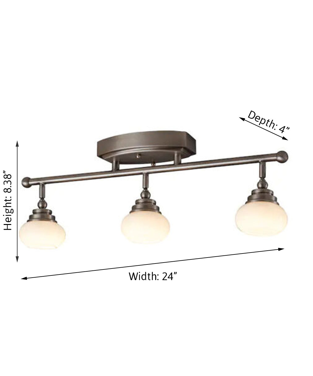 Allen + Roth 24"W 3-Light Rail Fixed Track Bar Light by Kichler Antique Pewter Finish