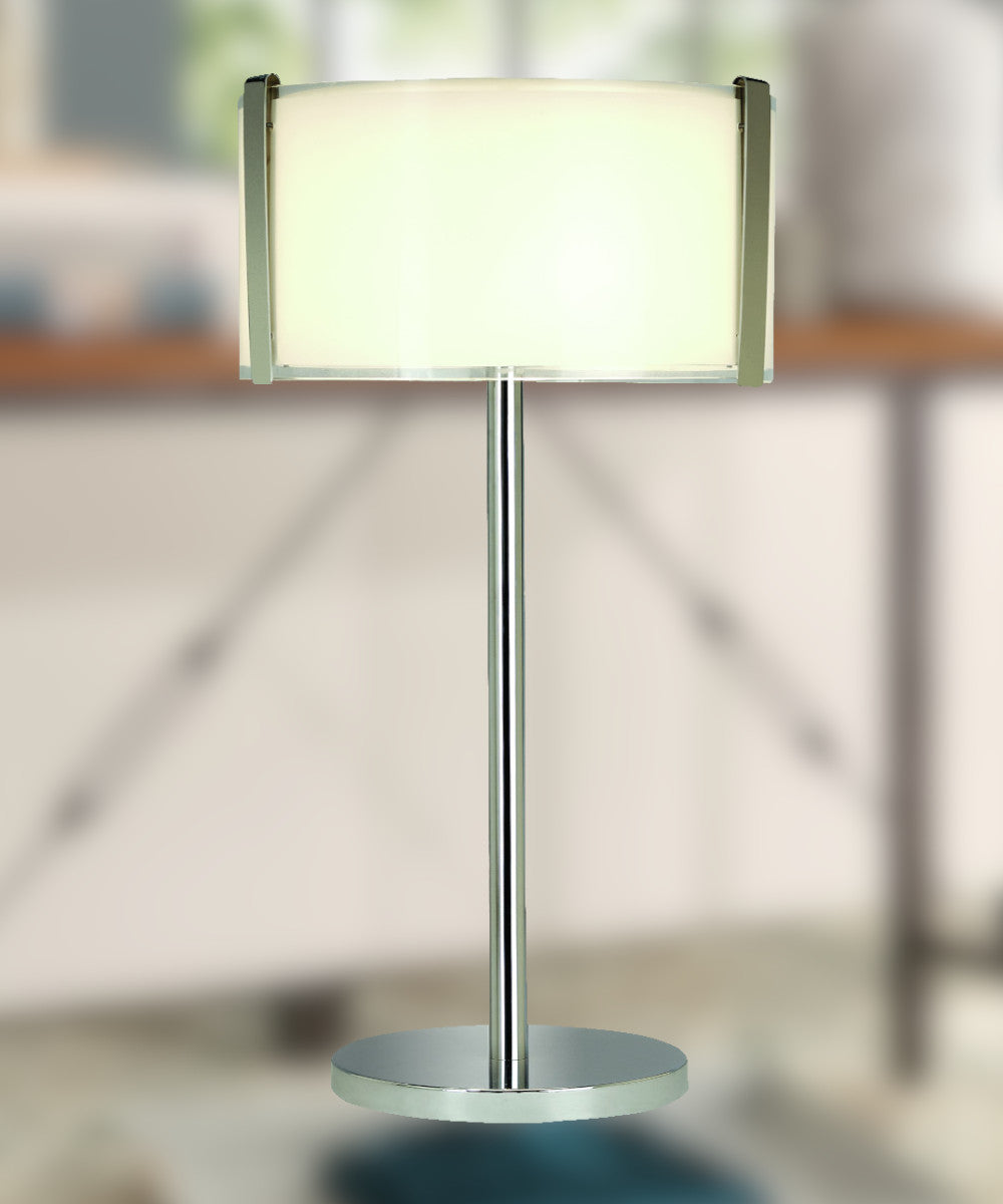 Apollo 1-Light Table Lamp with Fabric Shade in Polished Chrome Finish 26"h TT7980 by Trend Lighting